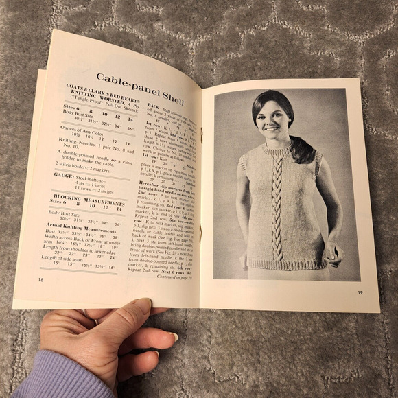Coats AND Clarks BOOK NO 190 Vintage 1968 Learn To Knit USA 35 CENTS MOD RETRO - Picture 6 of 6